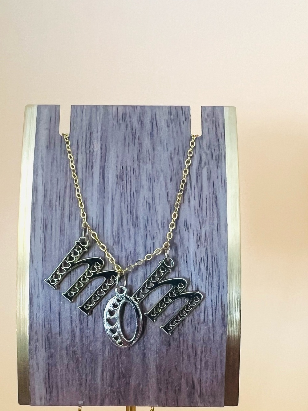 14 KGP MOM pendant & matching necklace